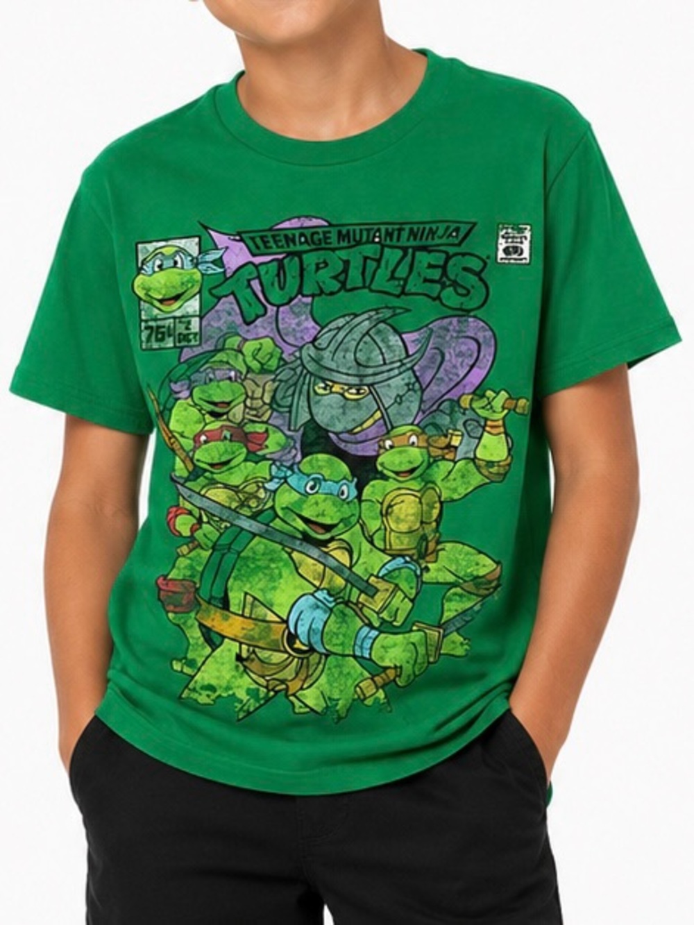 Teenage Mutant Ninja Turtles Boys Green Graphic T-Shirt Youth Medium TMNT